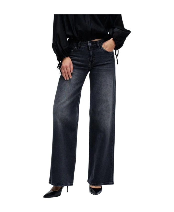 

Джинсы с низкой посадкой и широкими штанинами Salsa, черный