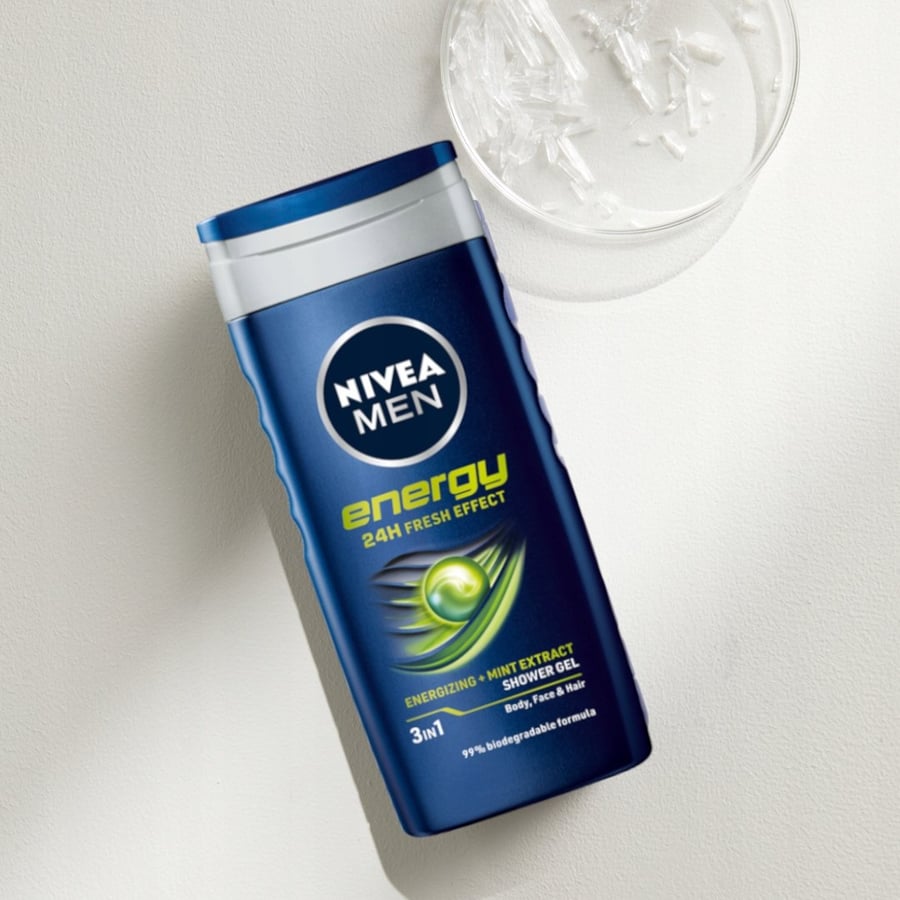 Гель для душа NIVEA MEN ENERGY 3в1 мужской тонизирующий 250 мл x5 — фото 4