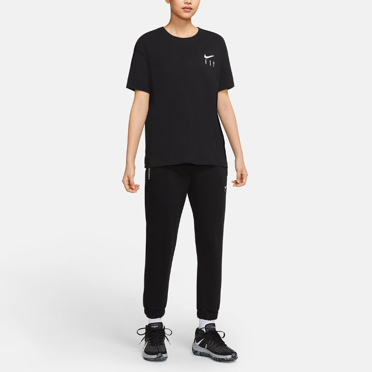 Футболка (WMNS) Nike Fly Logo Printing Sports Basketball Short Sleeve Black T-Shirt DB6193-010 — фото 3