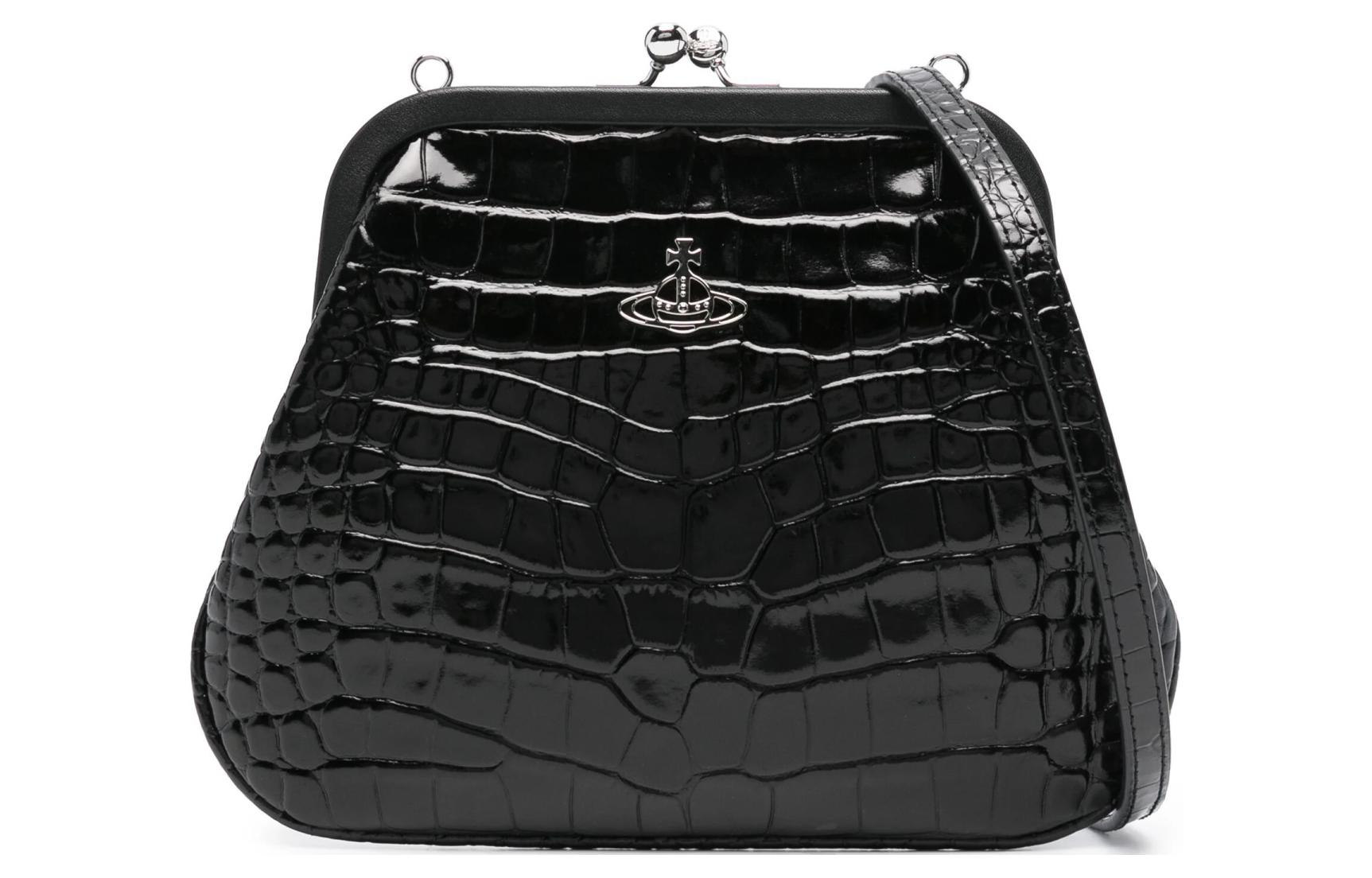 

Женская клатч из телячьей кожи черный Vivienne Westwood