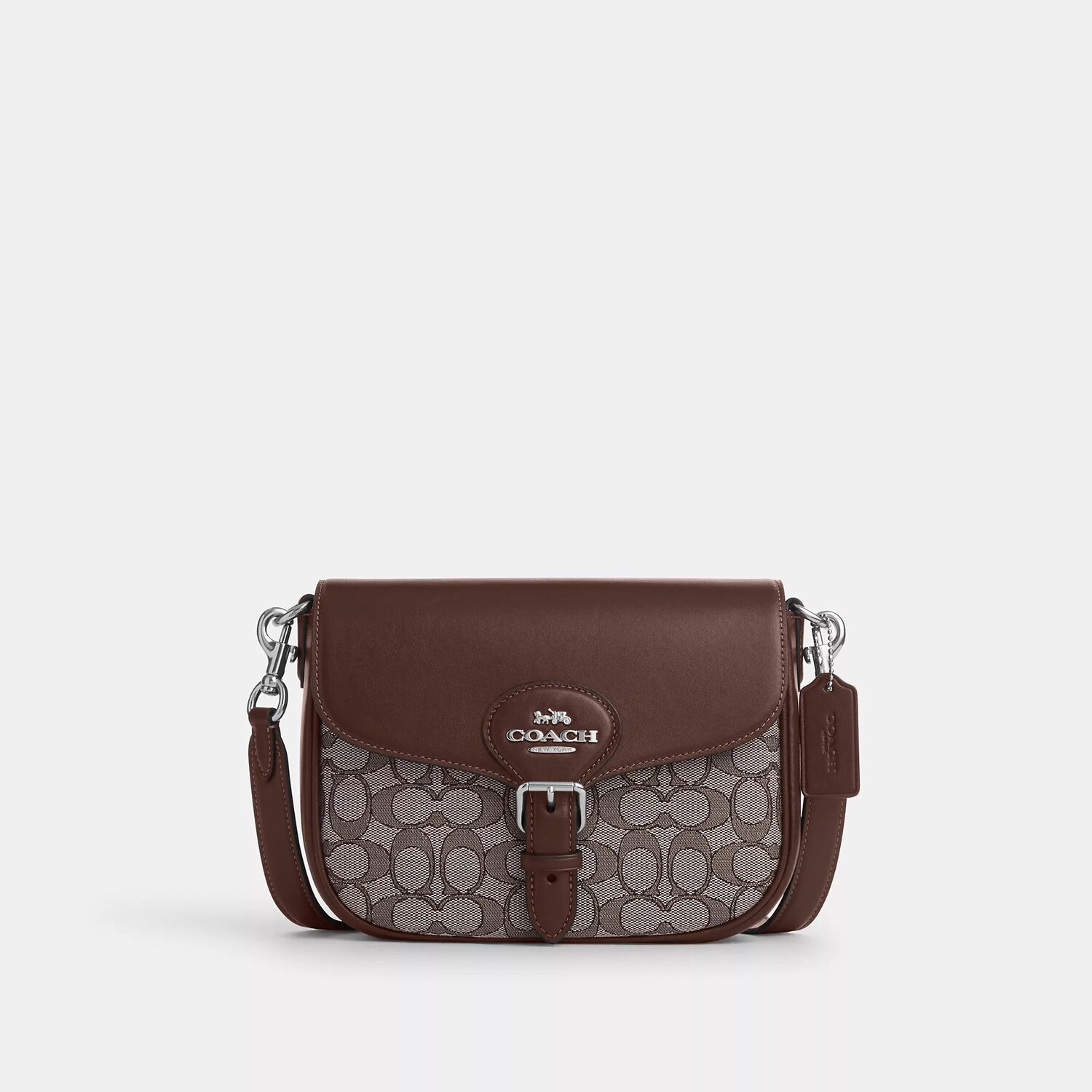 

Сумка-седло Coach Outlet Amelia из фирменного жаккарда, цвет Oak/Maple