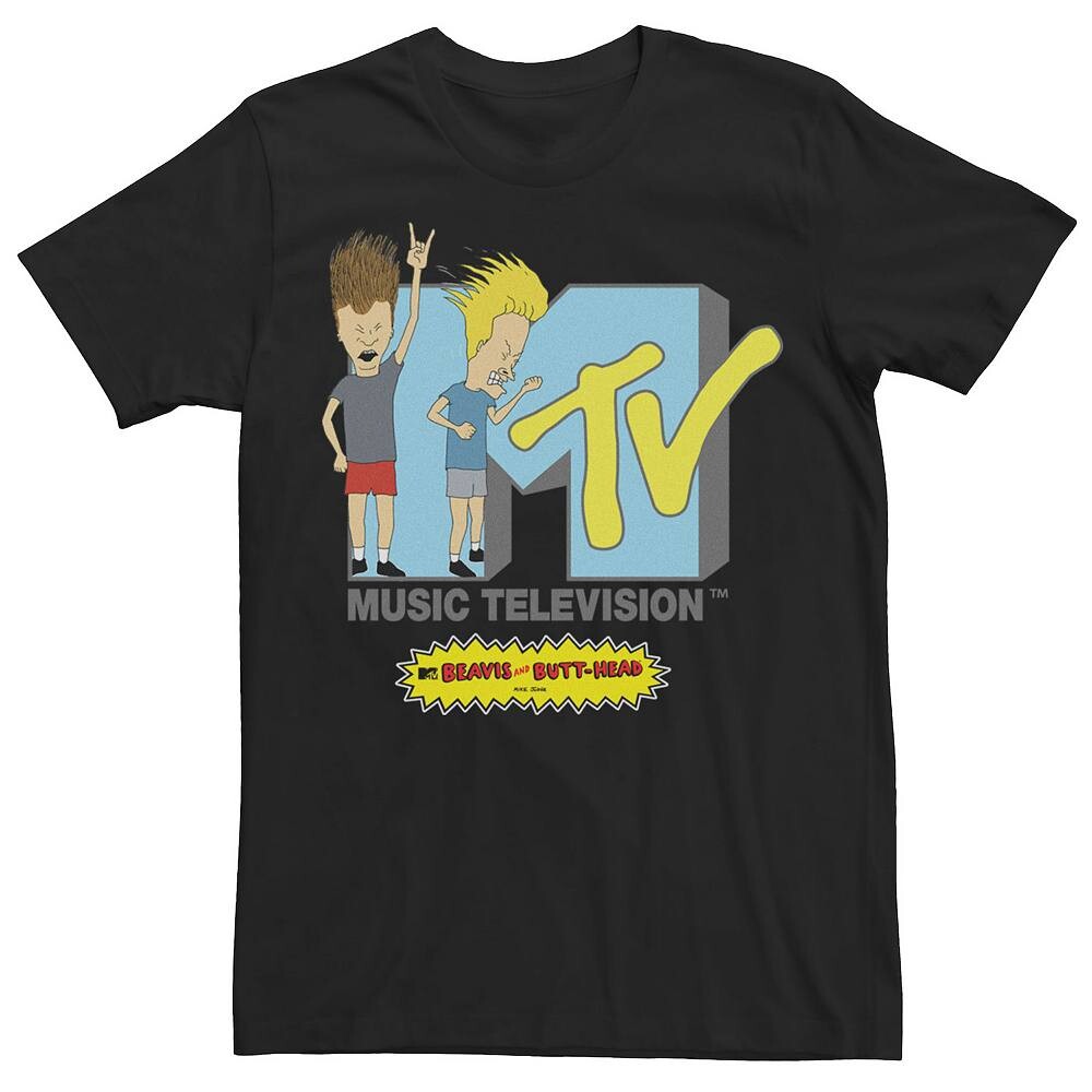 

Мужская футболка с логотипом MTV Beavis And Butt-Head Licensed Character, черный