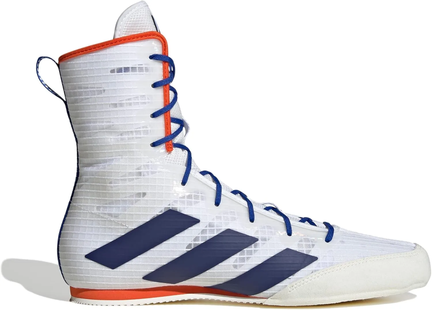 Мужские боксерские ботинки Adidas Box Hog 4 High Top, белый/темно-синий