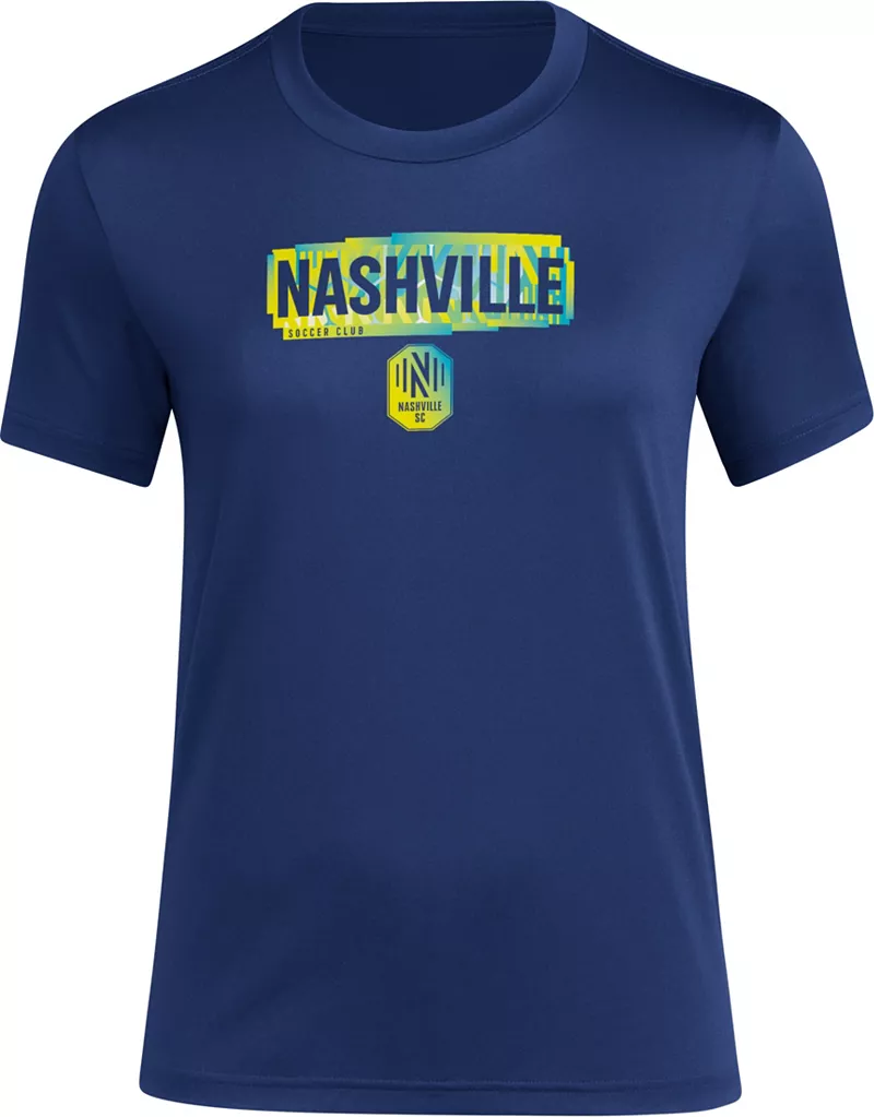 

Женская темно-синяя футболка Adidas Nashville SC 2024 Local Pop