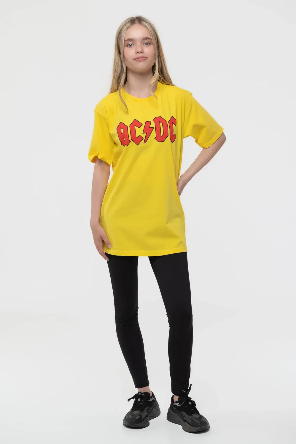 Футболка детская с логотипом AC/DC, желтый — фото 2