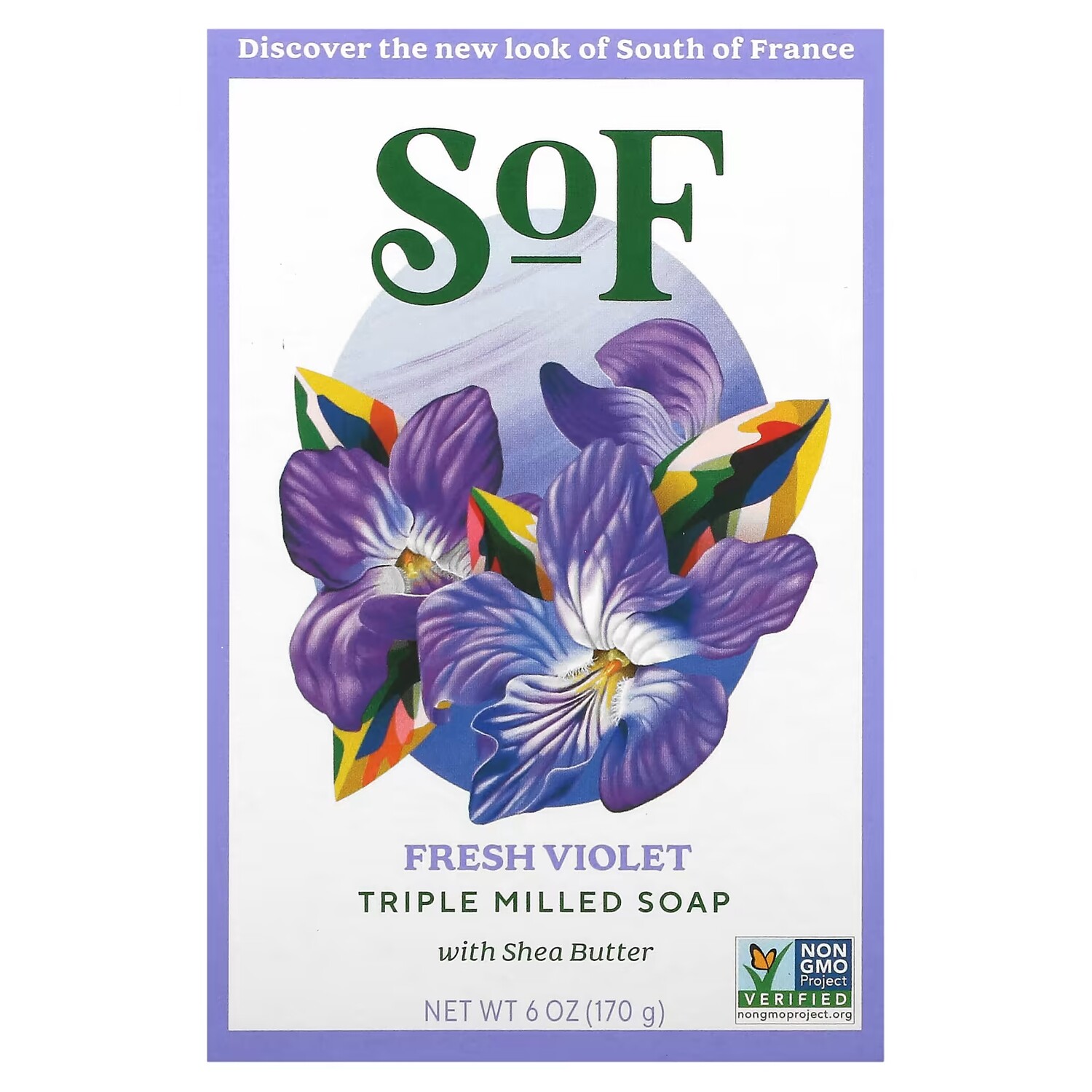 

Мыло SoF тройного помола с маслом ши Fresh Violet, 6 унций (170 г)