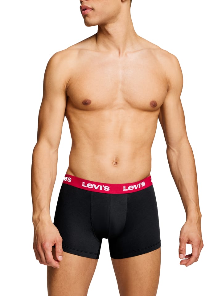 Levi´s Боксерские шорты LEVIS Men Repeat Logo Boxer 2P в черно-красном цвете — фото 3