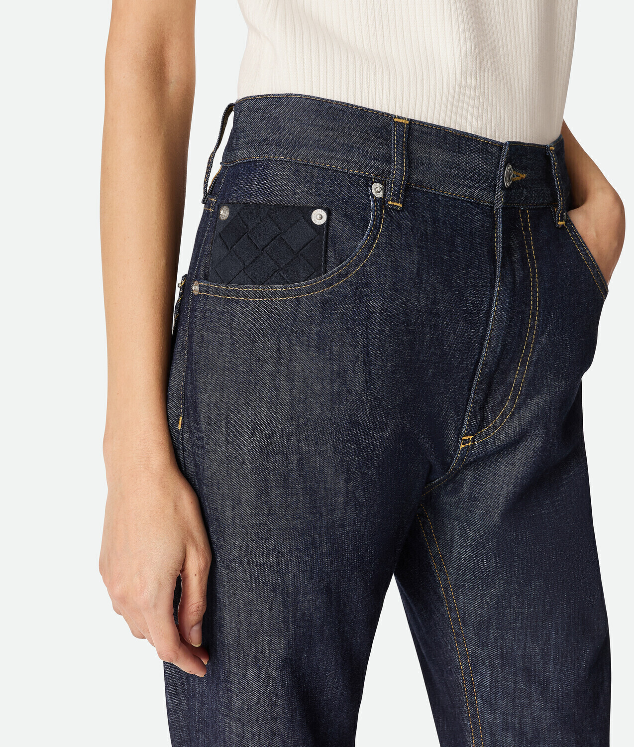 Indigo straight jeans BOTTEGA VENETA, индиго — фото 4