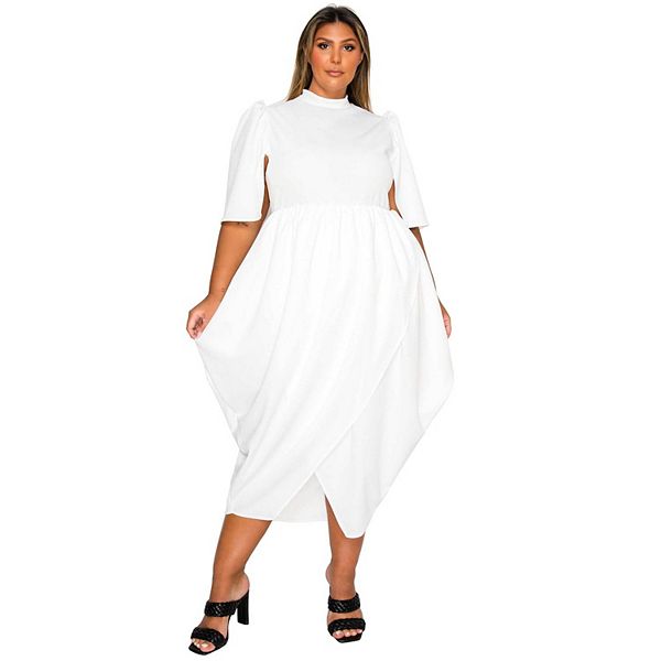 

Платье Plus size Aesira с карманами и тюльпановым подолом L I V D, Ivory