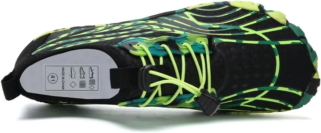 

Мужские водные тапочки, кеды с быстрой сушкой, акваноски для активного отдыха, спорта, каякинга, лодочных прогулок, походов, серфинга и прогулок WateLves, черный/зеленый