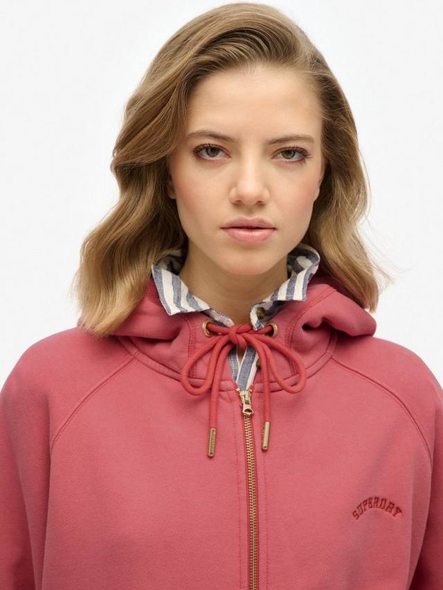 Элегантный худи Essential Logo Oversized из чистого органического хлопка Superdry, Holly Berry Red — фото 4