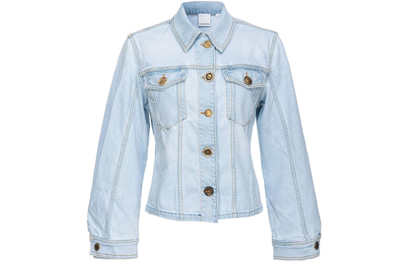 

Джинсовая куртка с широкими рукавами PINKO, светло-голубой, Синий, Джинсовая куртка с широкими рукавами PINKO, светло-голубой