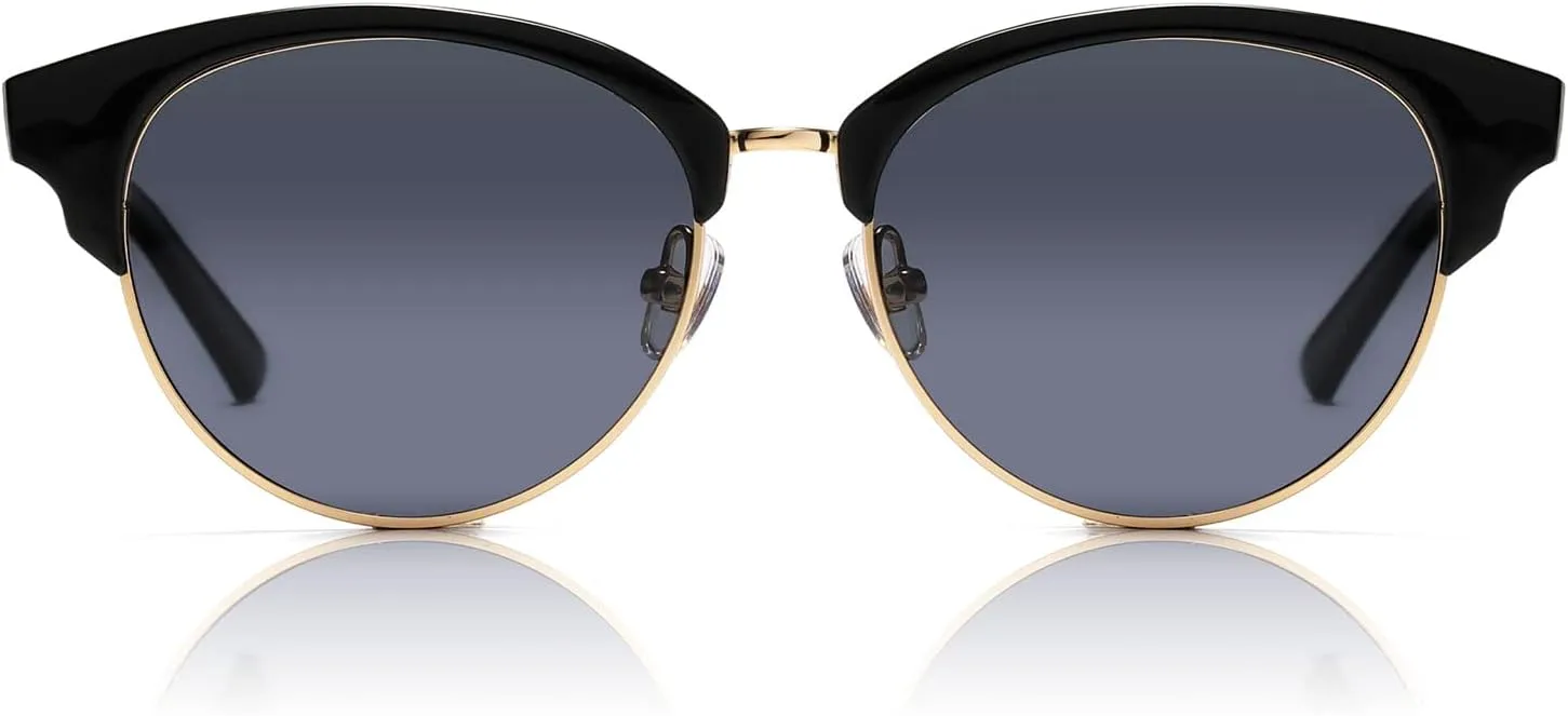 

Солнцезащитные очки DUCO Retro Polarized для женщин, полуободковые, для маленького лица, винтажные, в полуоправе, модель 1221, Shine Black Frame Grey Lens