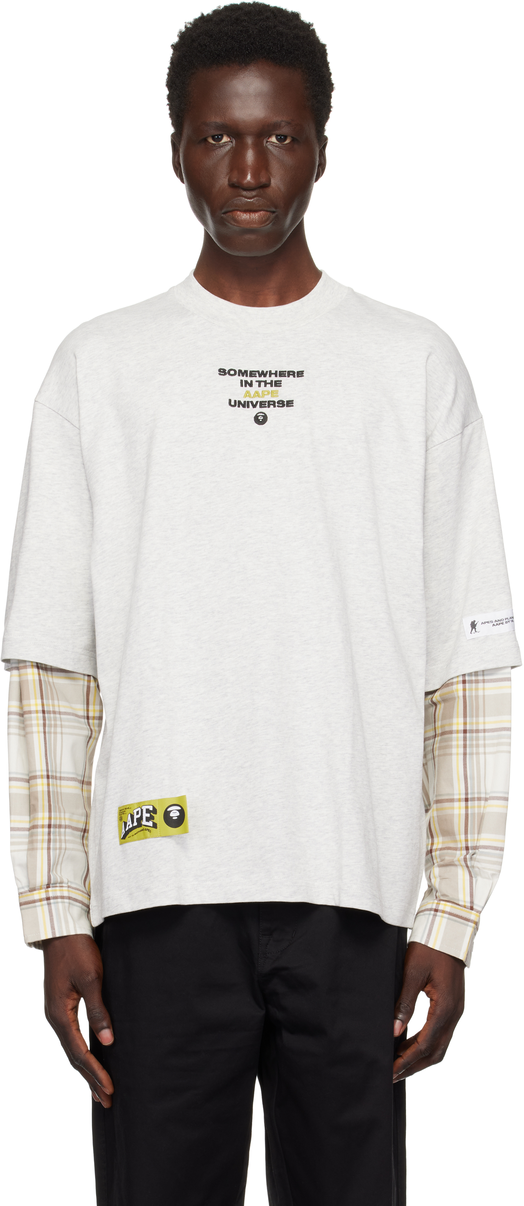 

Футболка Off-White ain Faux Layered с длинным рукавом AAPE by A Bathing Ape