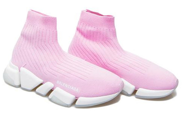 Кроссовки speed 2.0 trainers 'rib-knit pale pink' Balenciaga, розовый — фото 2
