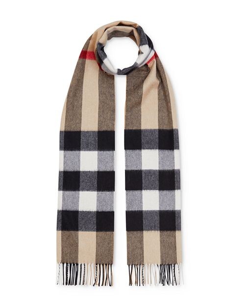 

Шарф в клетку Half Mega Check Burberry, цвет Tan/Beige