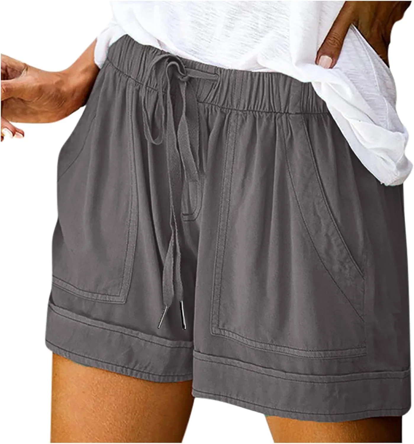 Шорты для активного отдыха с высокой талией, Athletic SweatShorts, серый