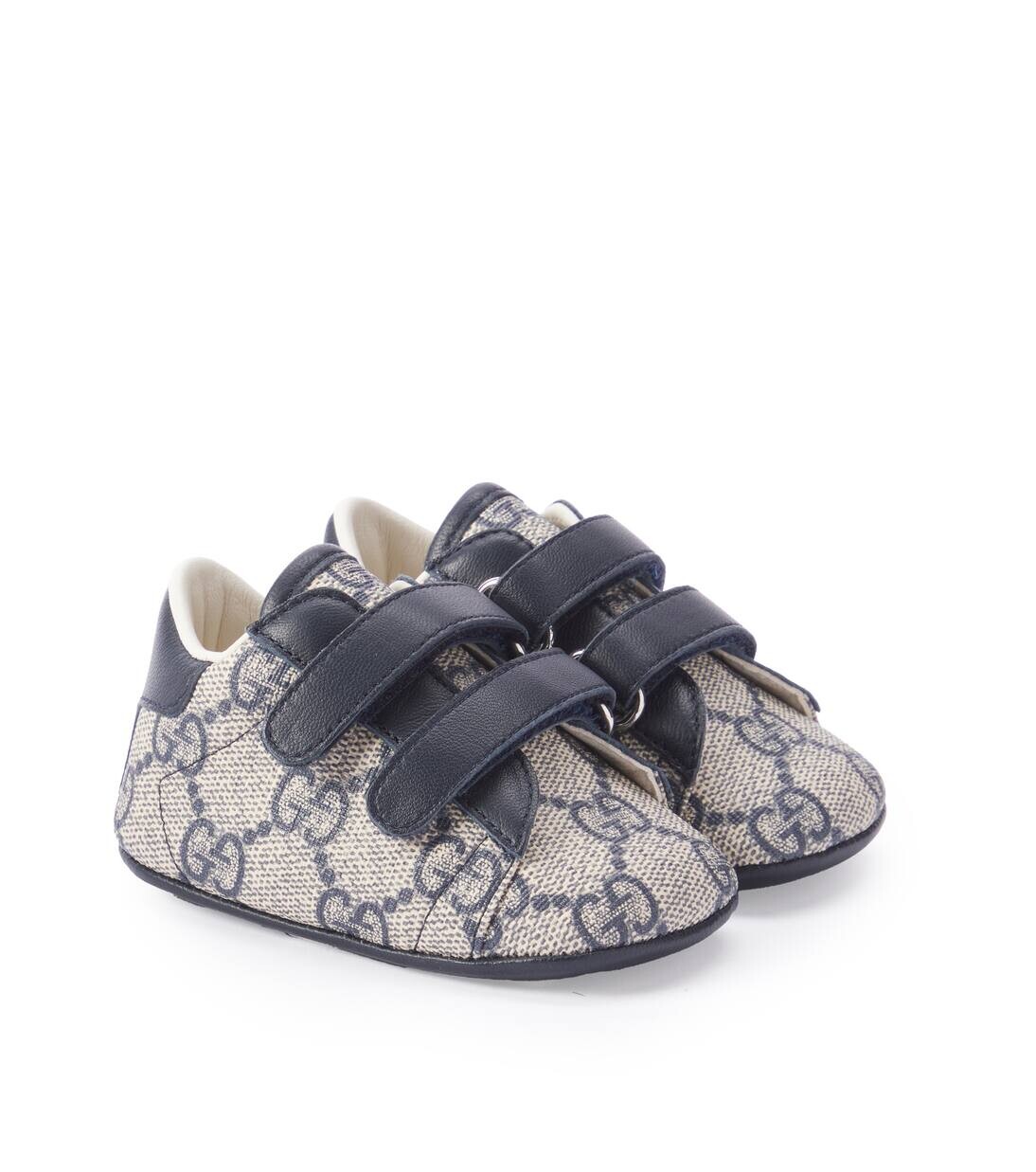 

Пинетки Baby Ace GG Canvas Gucci Kids, цвет beige-blu.rb/blu/blu
