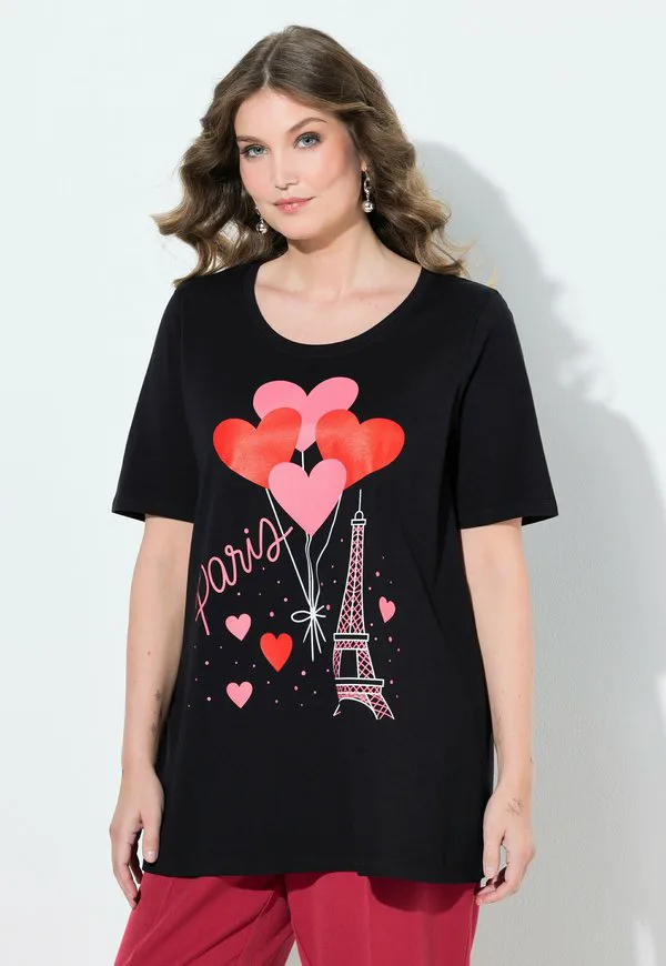 

Футболка alinie eiffelturm mit herzen halbarm с принтом Miamoda, Black, Черный, Футболка alinie eiffelturm mit herzen halbarm с принтом Miamoda, Black