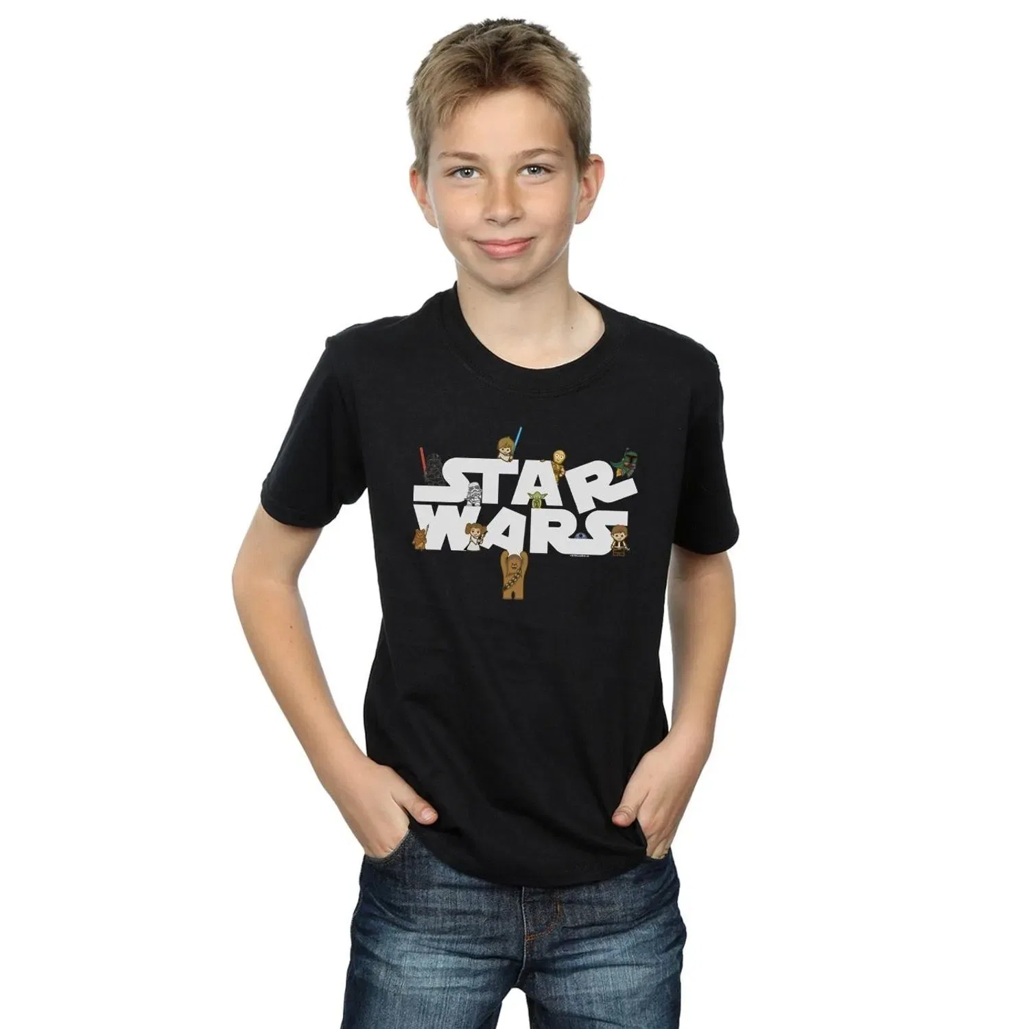 Детская футболка с принтом Star Wars, черный