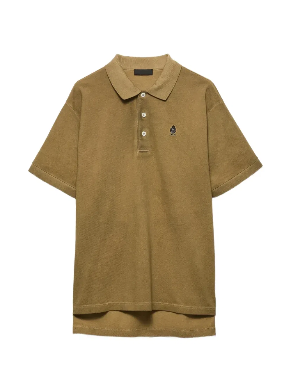 Хлопковое поло с эффектомGarment-dyed Prada, коричневый