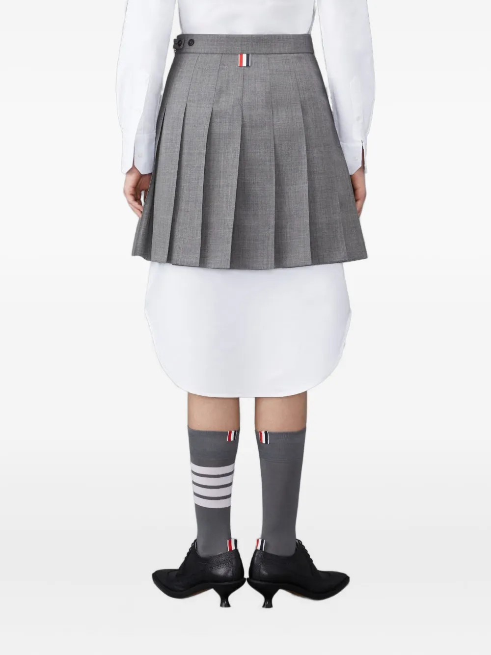 

Плиссированная мини-юбка THOM BROWNE, серый
