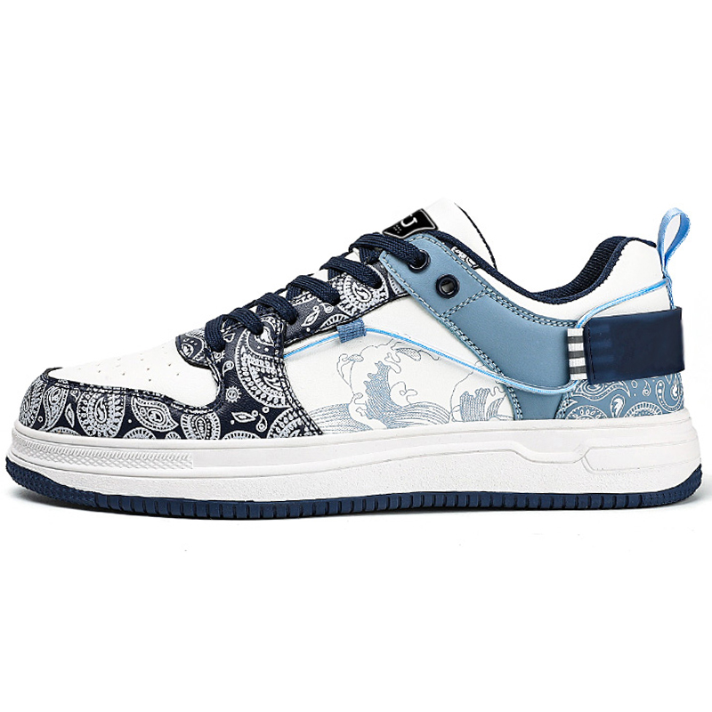 

Нескользящие низкие кроссовки для скейтбординга для мужчин URBAN AUTHENTIC, White Blue