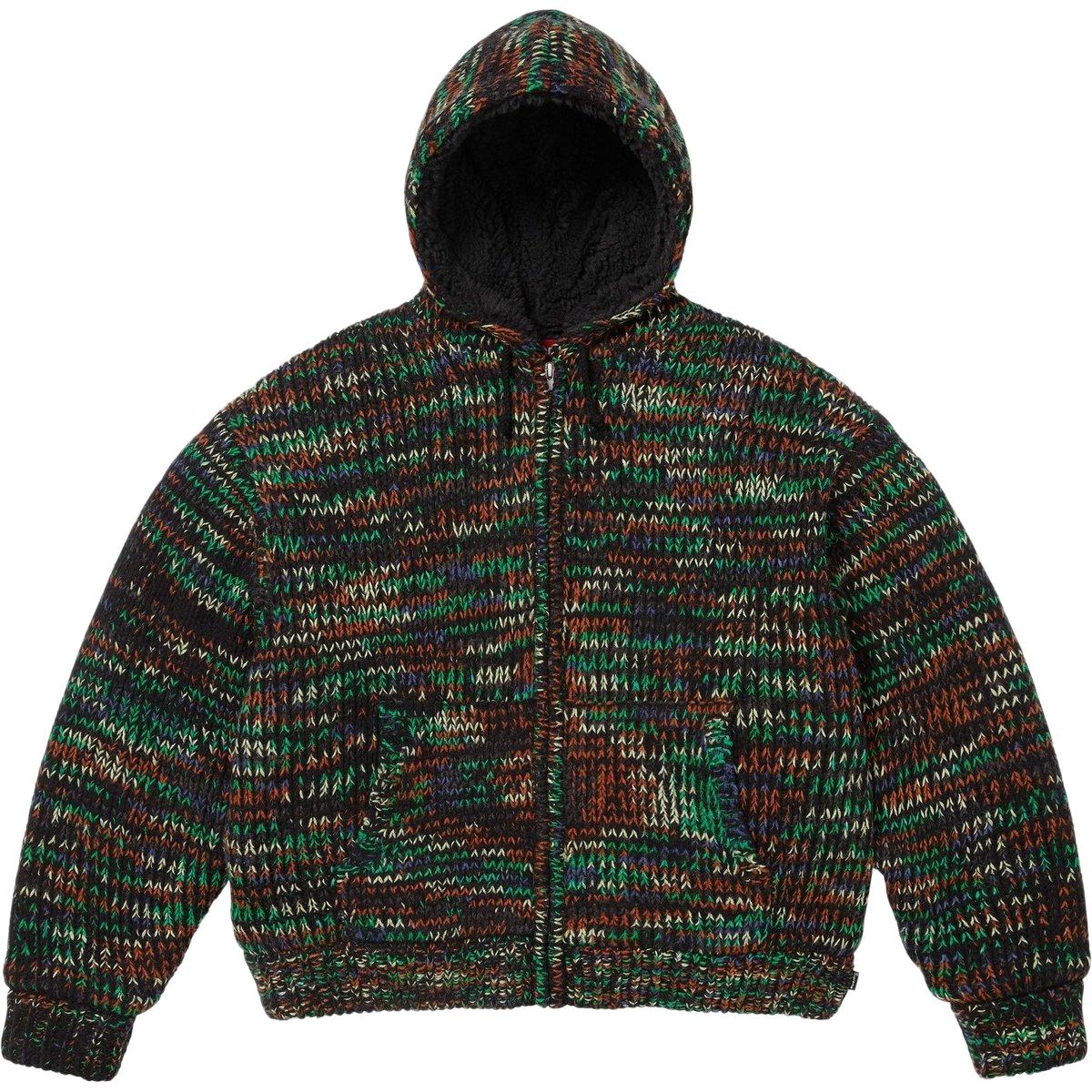 FW25 WEEK18 Толстовка с капюшоном на молнии с подкладкой из искусственного меха Unisex Supreme, розовый mélange — фото 4
