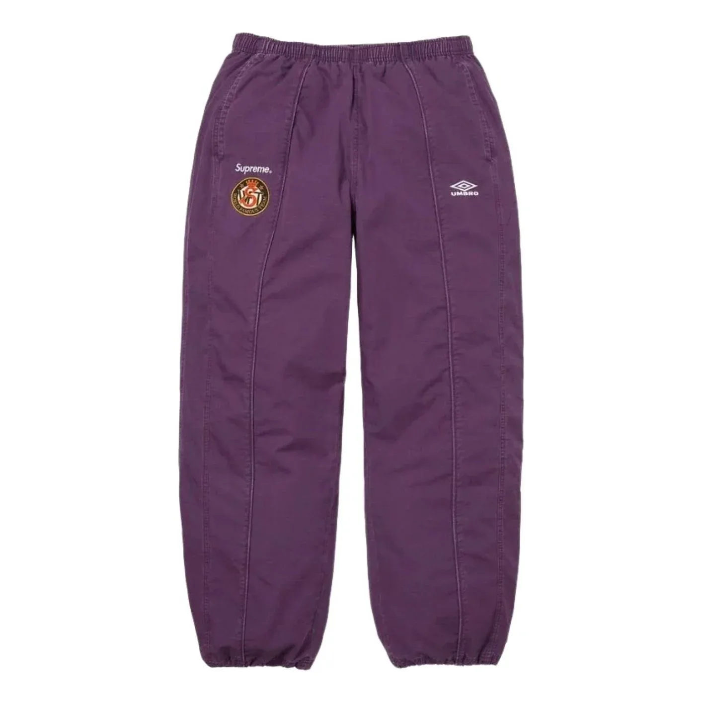 Футболка и спортивные брюки Supreme x Umbro SS26 Cotton Rips, цвет «сливовый», фиолетовый