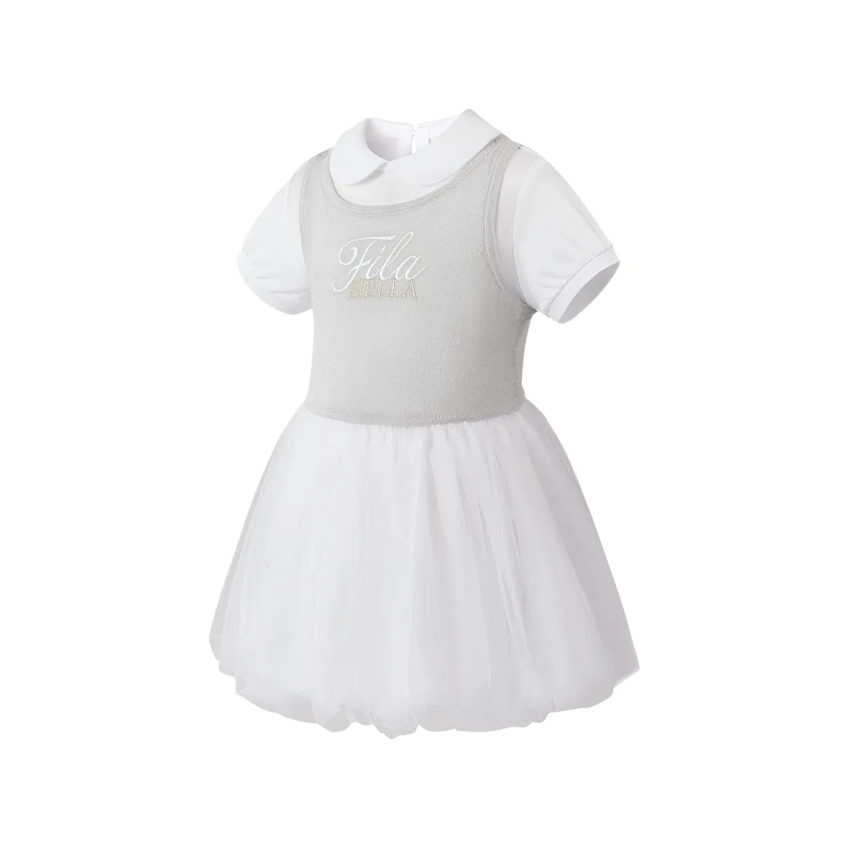 Платье FILA KIDS с круглым вырезом, белое — фото 4