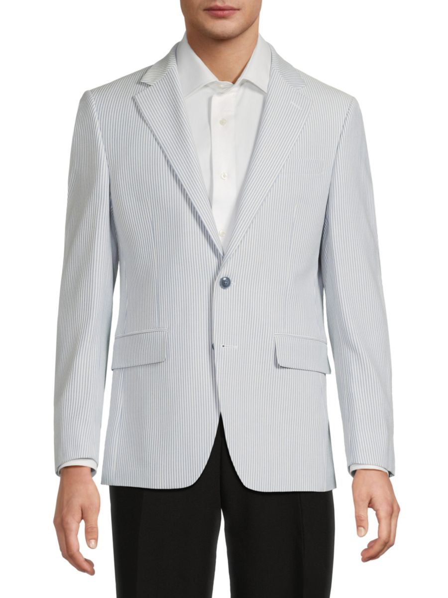 

Куртка Slim Fit с полосатой текстурой Original Penguin, светло-синий