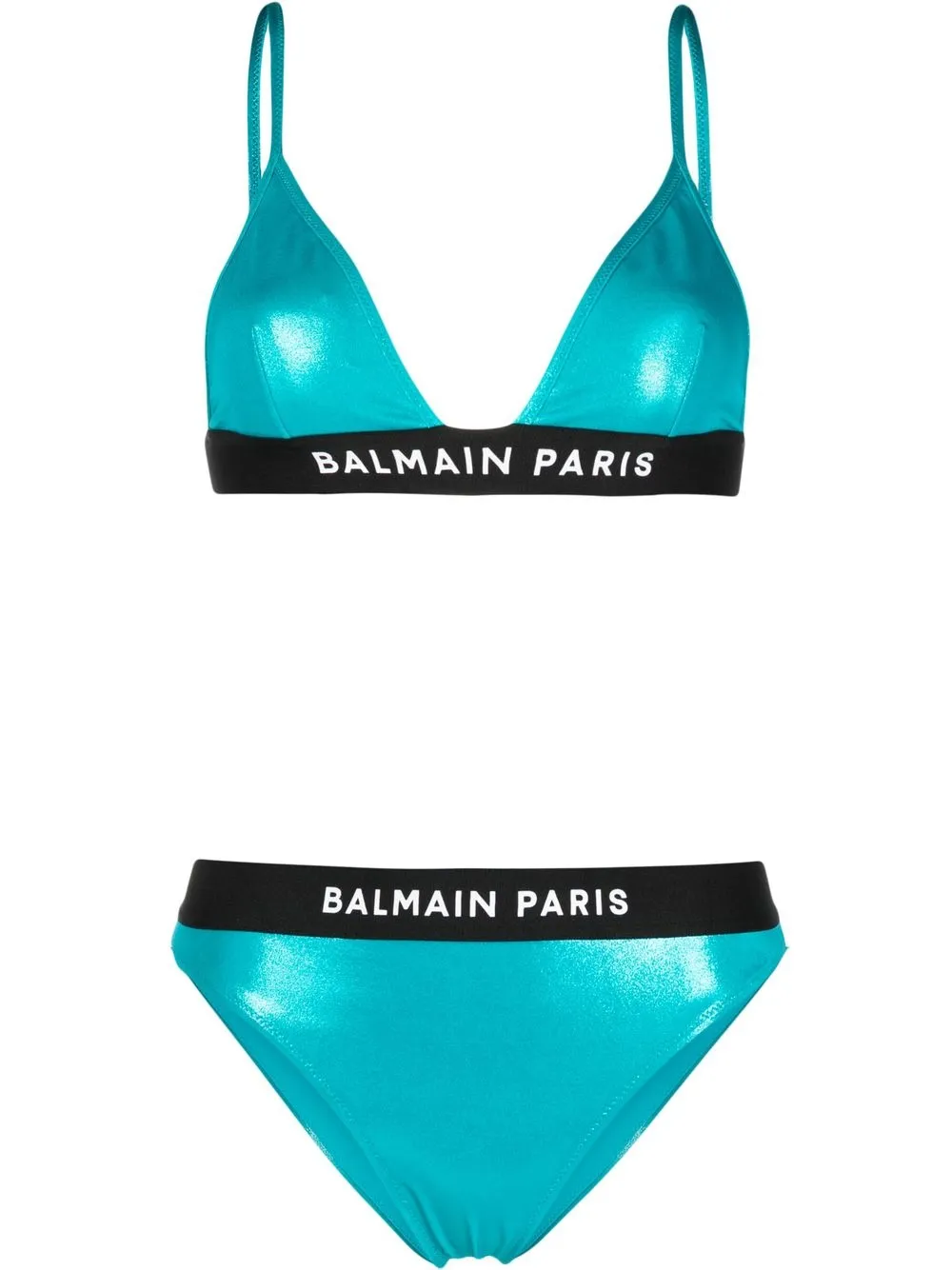 

Бикини на одно плечо с логотипом BALMAIN, синий