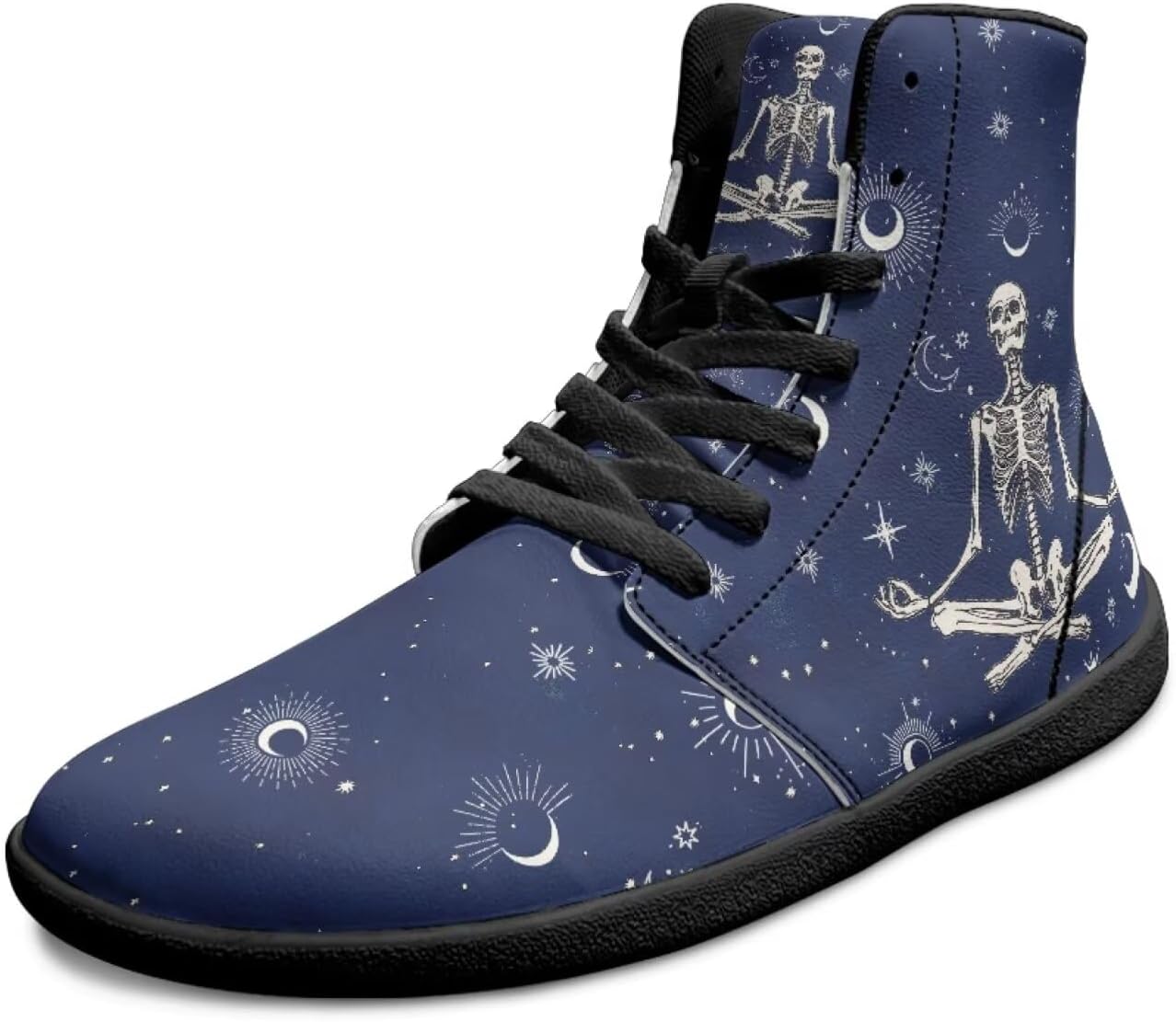 

Мужские широкие кроссовки Binienty для ходьбы, высокие минималистичные кеды с противоскользящим покрытием и нулевым перепадом высоты подошвы, спортивные кроссовки, размеры US 6-14, Galaxy Skull