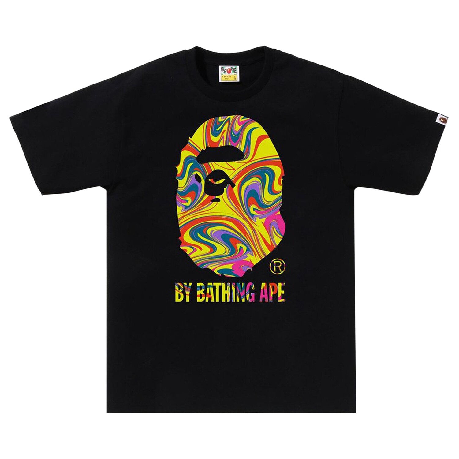 

Футболка BAPE Marbling By Bathing Ape, черная, Черный, Футболка BAPE Marbling By Bathing Ape, черная