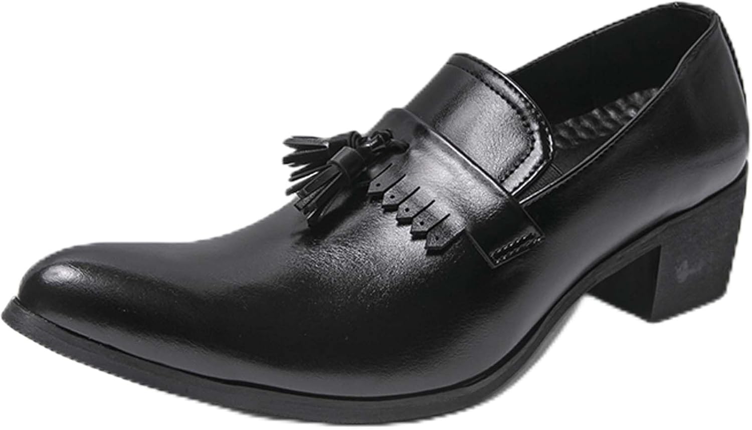 

Мужские лоферы с массивным каблуком, модные, с заостренным носком, деловые, повседневные, формальные, противоскользящие, удобные для ходьбы, для офиса, униформы, банкетов, свадеб, костюмов, платьев, кожаные туфли Generic, черный