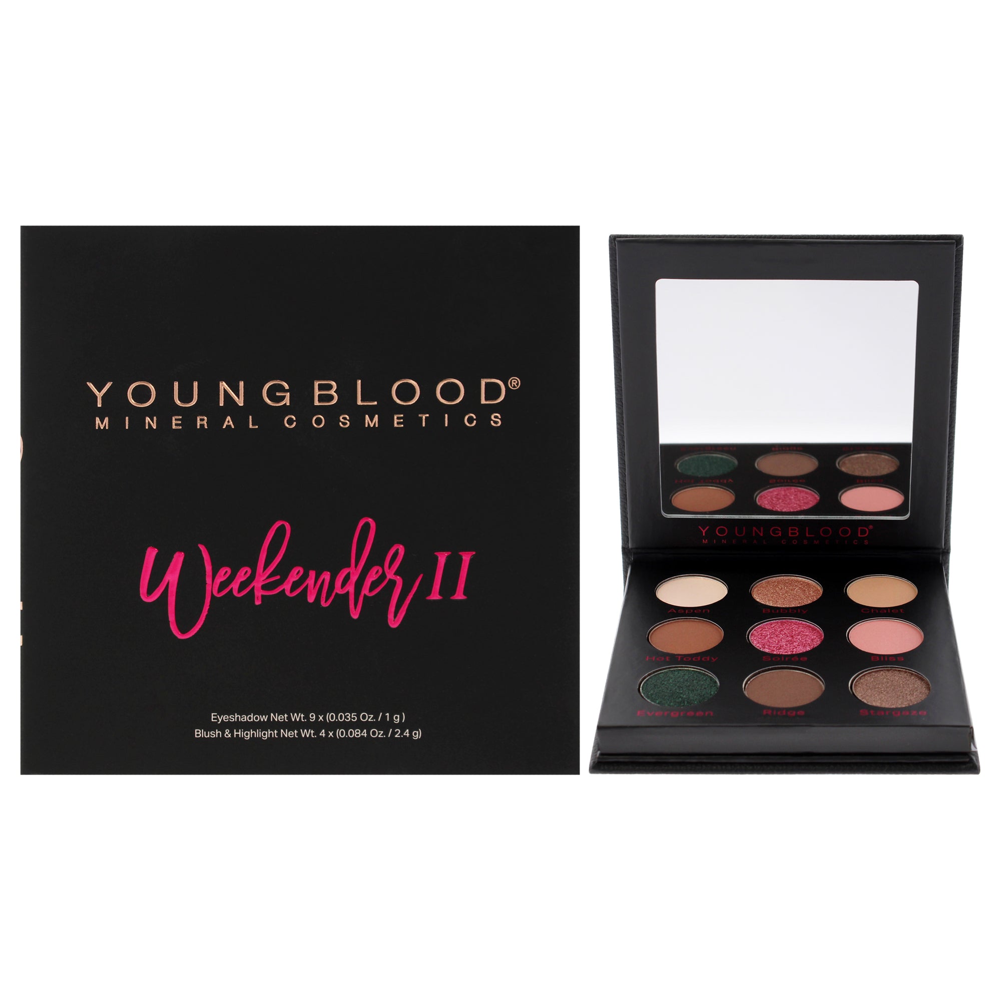 

Палитра Weekender II от Youngblood для женщин - 0,65 унции макияжа Youngblood, Small