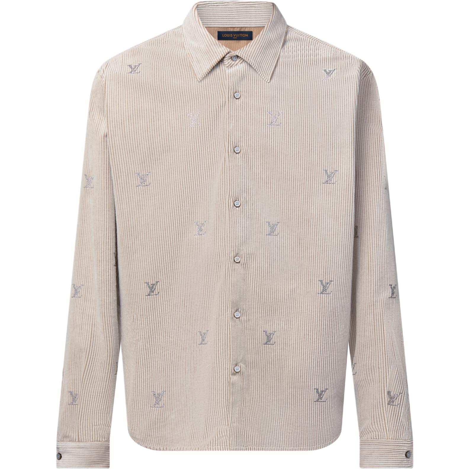 

Рубашка Lv Blason Embellished с длинными рукавами из вельвета LOUIS VUITTON, бежевый