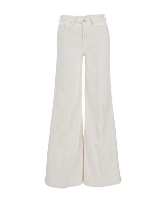 

Белые вельветовые брюки с пятью карманами Mother, белый