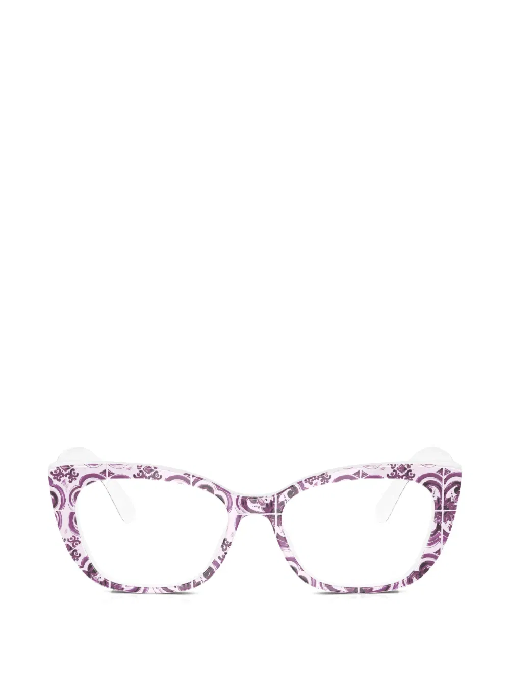 Очки &laquo;кошачий глаз&raquo; с майоликовой печатью Dolce & Gabbana Eyewear, фиолетовый
