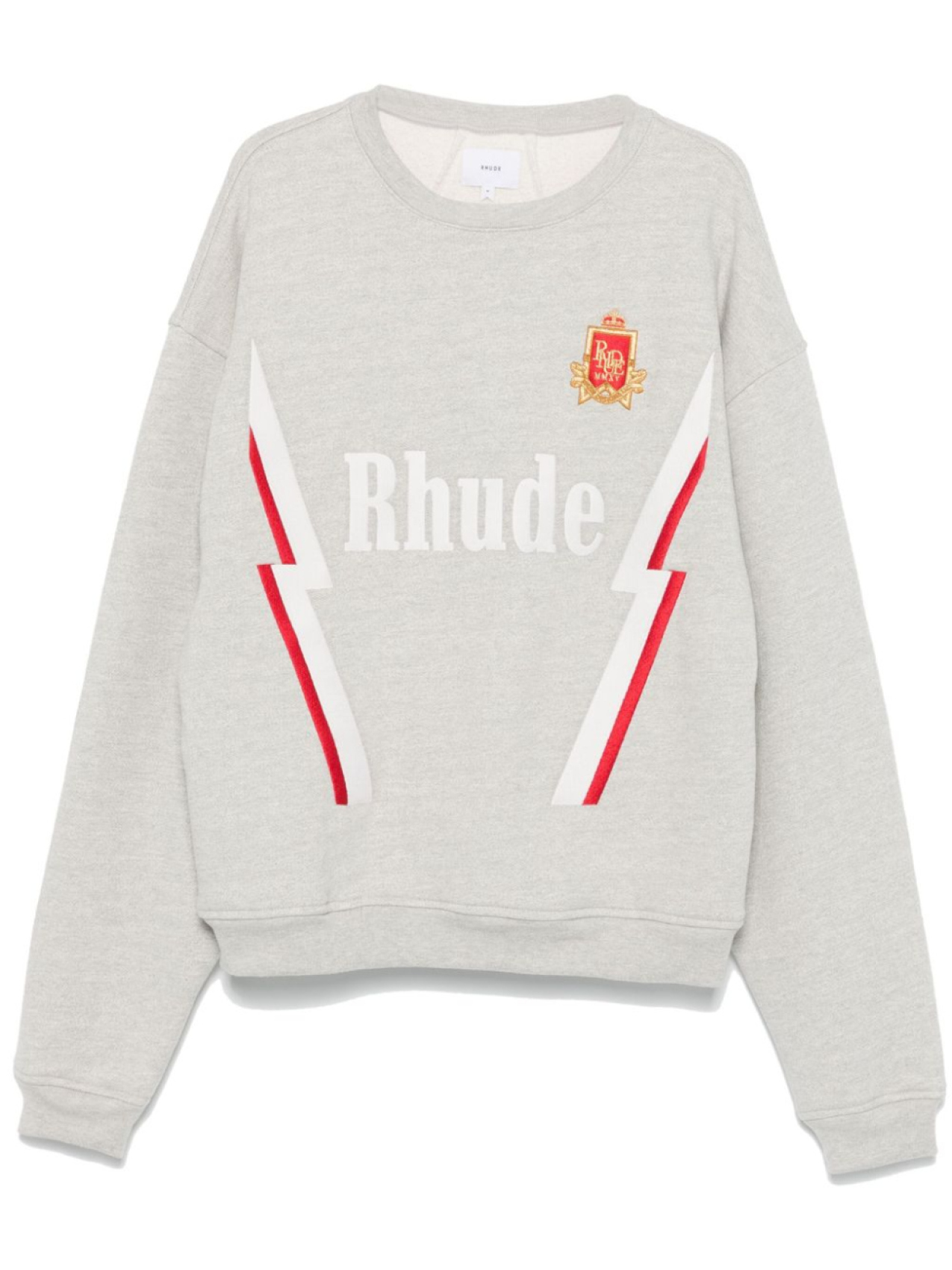 

Рубашка с круглым вырезом RHUDE Lightning, цвет серый меланж "GREY"