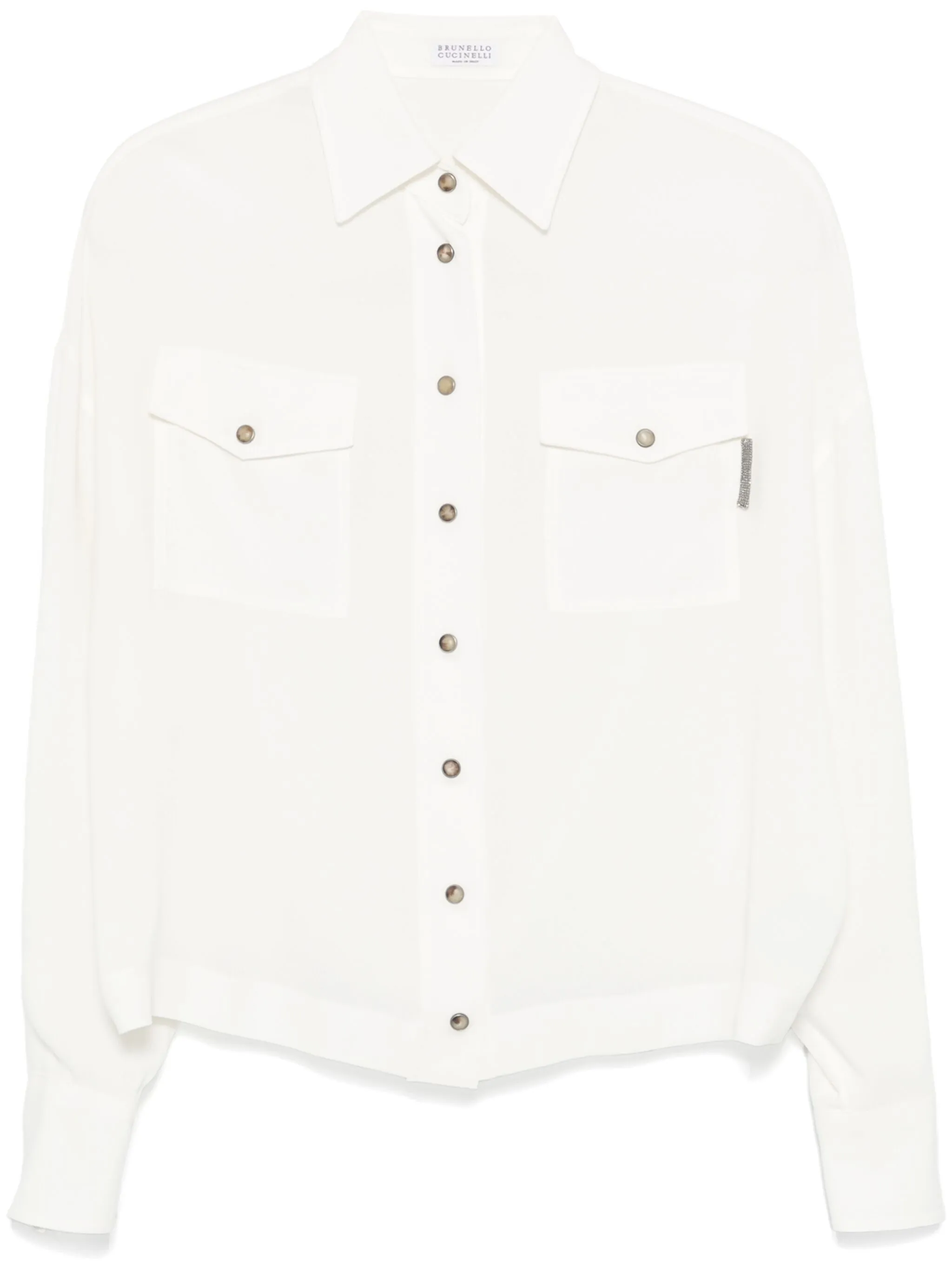 

Шелковая рубашка Brunello Cucinelli, кремовый