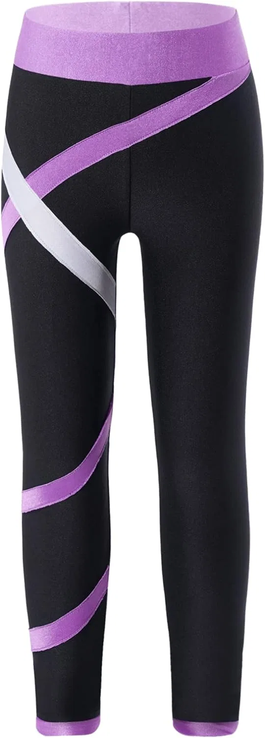 Детский спортивный комплект из топа и леггинсов YiZYiF, Purple — фото 4