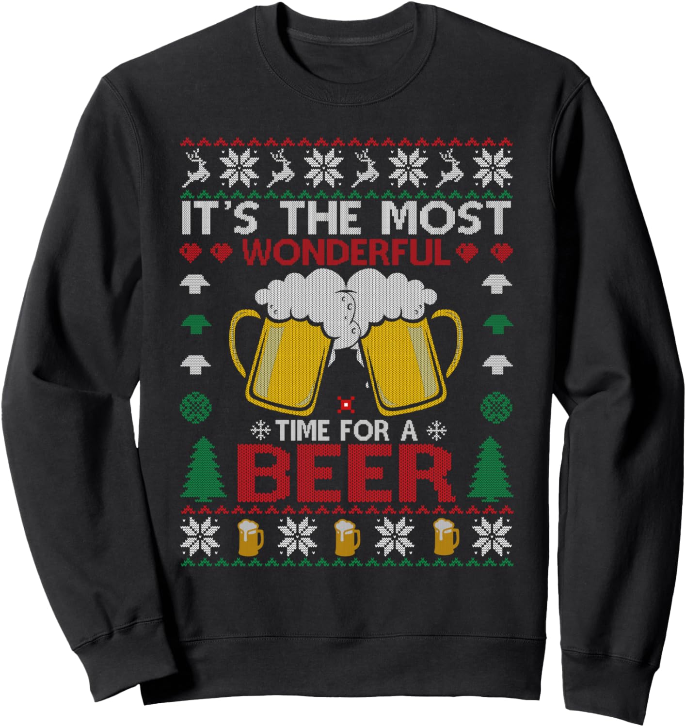 

Уродливый рождественский свитер с пивом, толстовка Great Time, черный Wonderful Time For A Beer Christmas Xmas Gifts