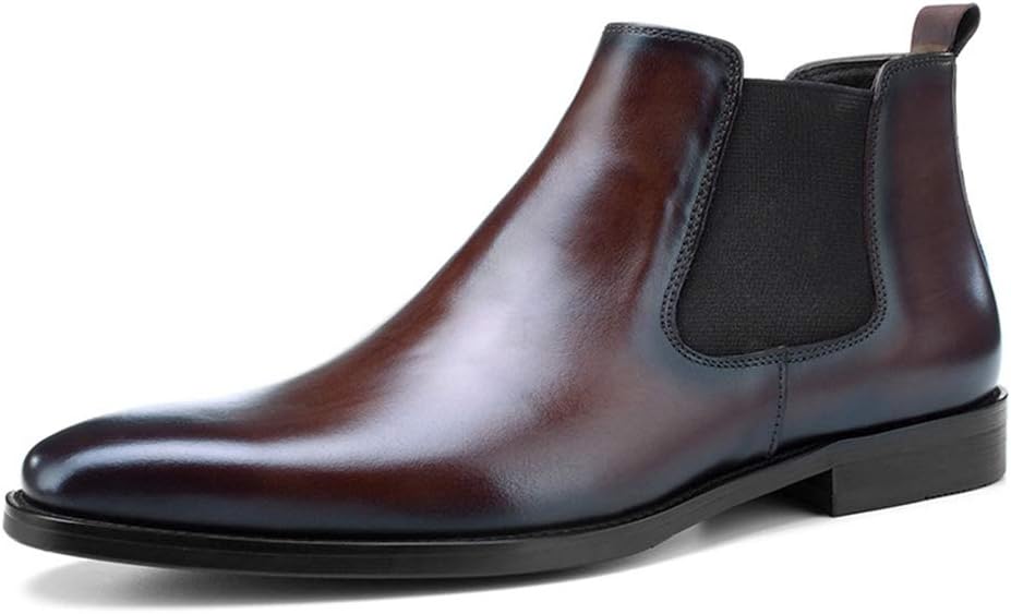 

Мужские ботинки челси, городские рабочие ботинки с острым носком, классические ботинки для прогулок на открытом воздухе из коровьей кожи, черные, размер A-44/UK 9.5/US 10 JLFZC