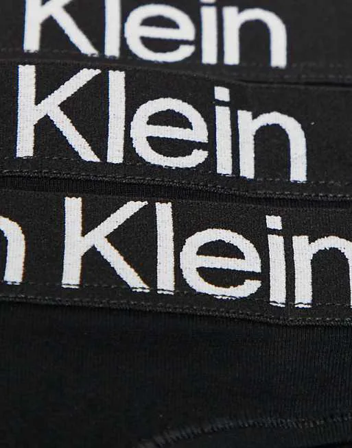 Набор из трех черных стрингов из хлопка Calvin Klein Extra Soft Cotton — фото 3