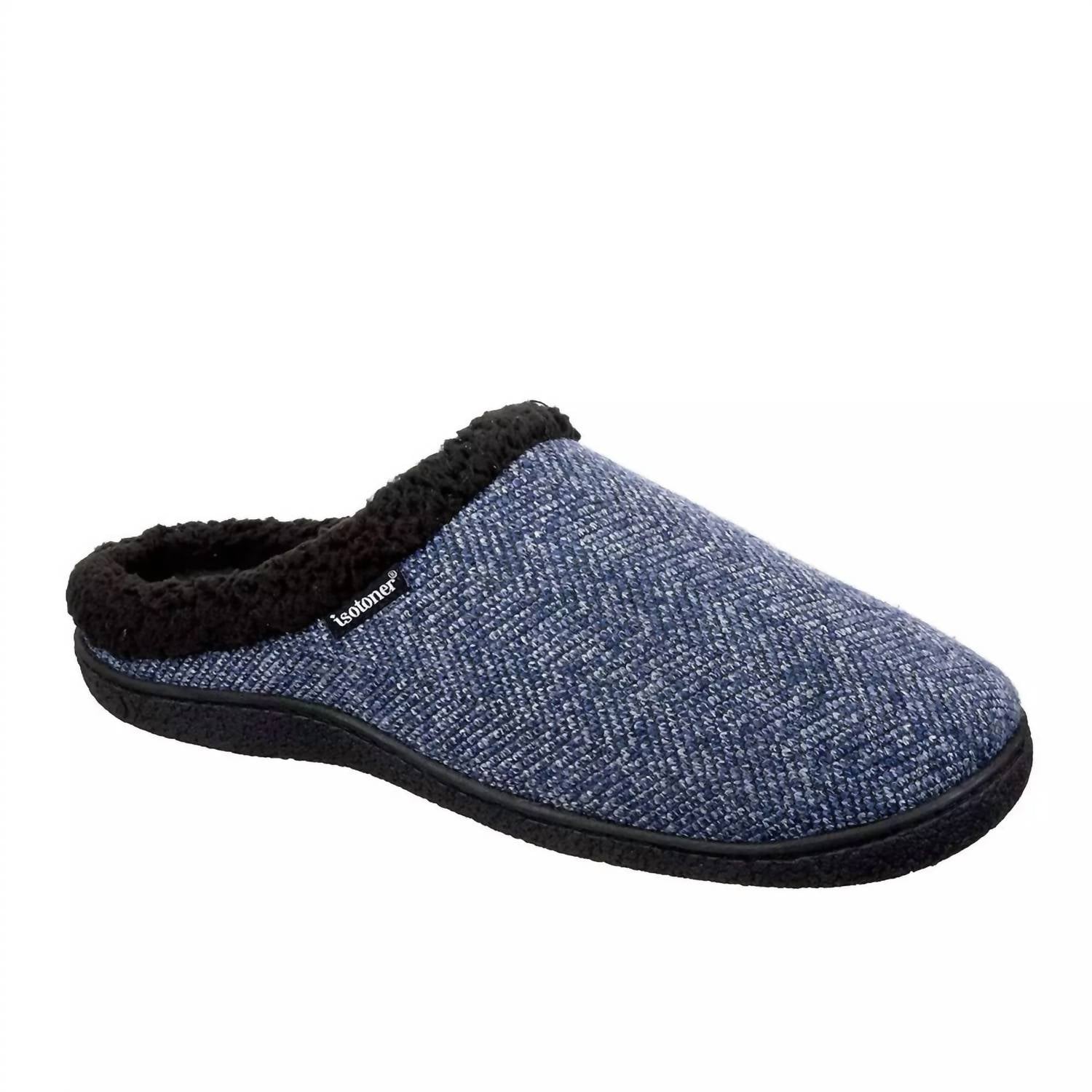 Мужские тапочки Harvey Comfort Herringbone темно-синего цвета Isotoner — фото 2