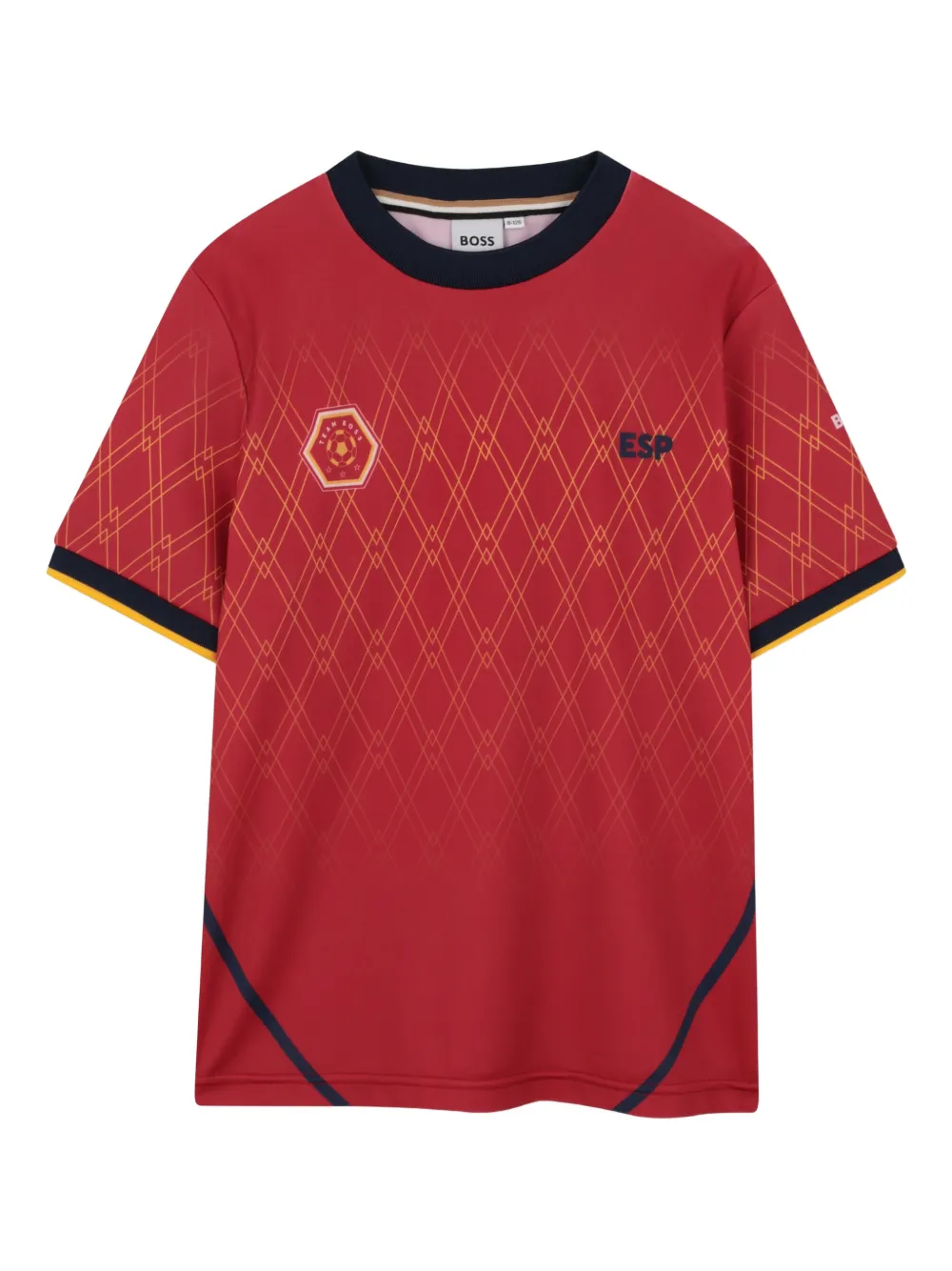 

Футболка с узором в ромб BOSS Kidswear, красный