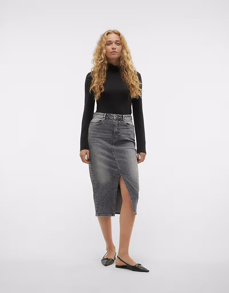 

Юбка Vero Moda Denim из денима среднего серого цвета