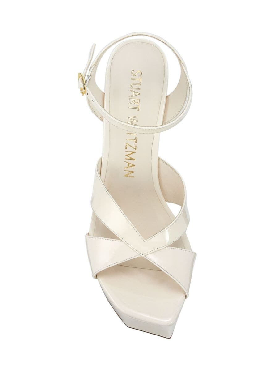 Сандалии на платформе из лакированной кожи Miami Stuart Weitzman, черный — фото 4