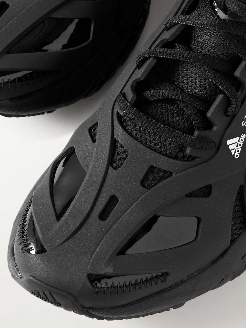 Кроссовки Solarglide Primeknit и резиновые Adidas By Stella Mccartney, черный — фото 4